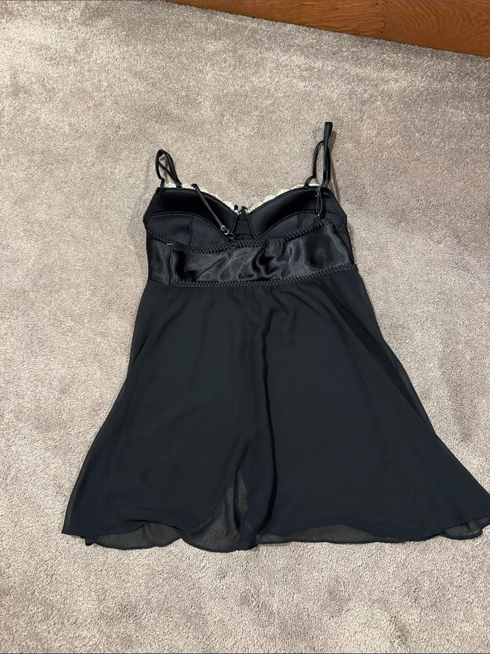 Seductive Wear by Cinema Etoile Black Babydoll Lingerie Chemise Lace Trim SIZE M